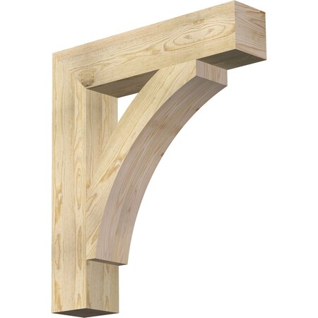 Ekena Millwork Thorton Block Rough Sawn Bracket, Douglas Fir, 6"W x 30"D x 34"H BKT06X30X34THR05RDF